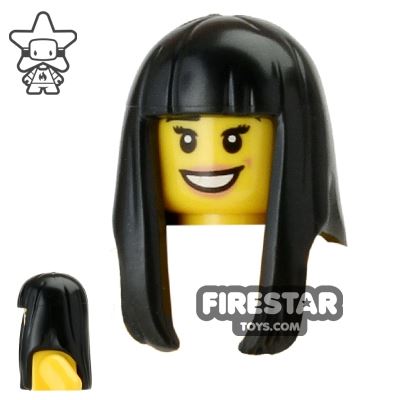 LEGO Hair - Long with Fringe - Black