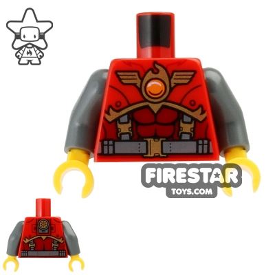 LEGO Mini Figure Torso - Phoenix - Fire Chi Emblem RED