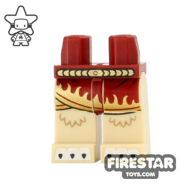 LEGO Mini Figure Legs - Lion - Skirt with Gold Flames