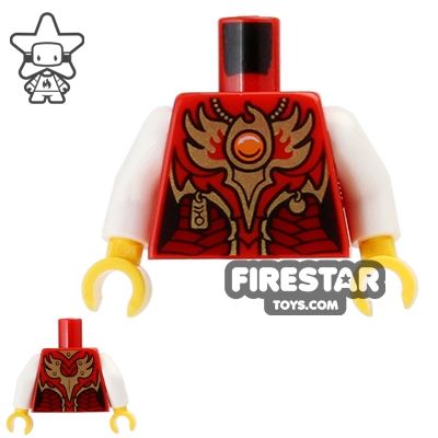LEGO Mini Figure Torso - Eagle - Red and Gold Armour RED