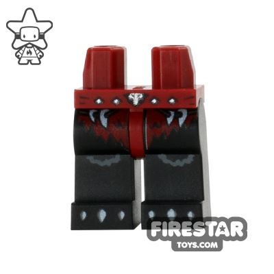 LEGO Mini Figure Legs - Wolf Claws - Dark Red Loincloth BLACK