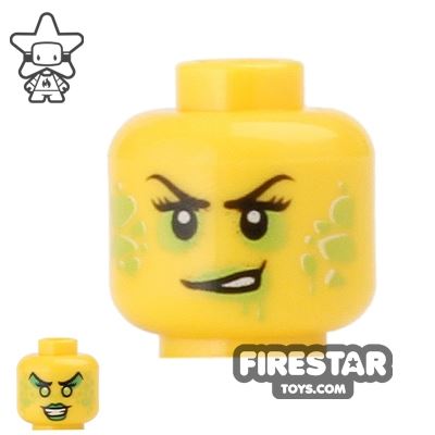 LEGO Mini Figure Heads - Smile - Green Marks YELLOW