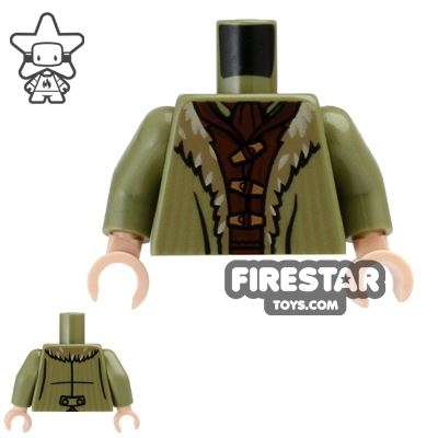 LEGO Mini Figure Torso - Bain Jacket with Fur Lining OLIVE GREEN