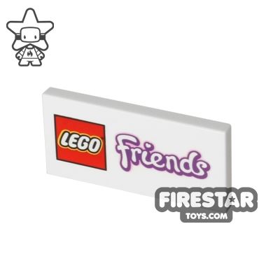 Printed Tile 2x4 - Friends Logo WHITE