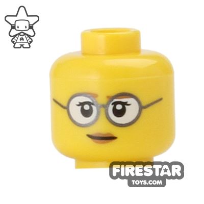 LEGO Mini Figure Heads - Round Glasses YELLOW