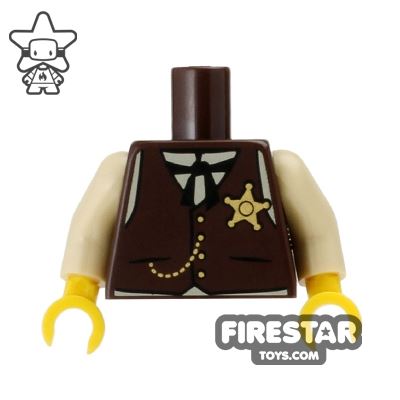 LEGO Mini Figure Torso - Sheriff Waistcoat DARK BROWN