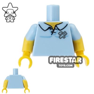 LEGO Mini Figure Torso - Carpenter Shirt BRIGHT LIGHT BLUE