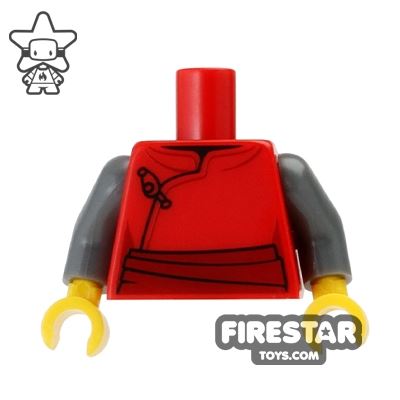 LEGO Mini Figure Torso - Samurai Robe RED
