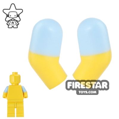 LEGO Mini Figure Arms - Pair - Bright Light Blue Short Sleeves YELLOW