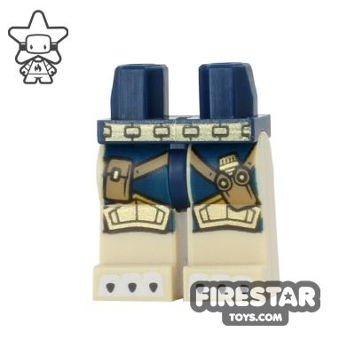 LEGO Mini Figure Legs - Lion Claws - Gold and Blue Armour TAN
