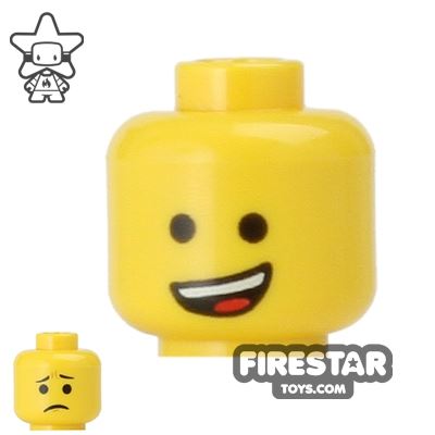 LEGO Mini Figure Heads - Lopsided Smile/Sad