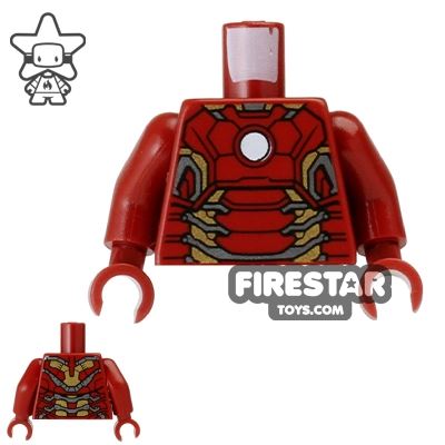 LEGO Mini Figure Torso - Iron Man - Mk43 DARK RED