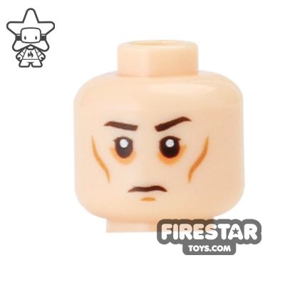 LEGO Mini Figure Heads - Frown - Sunken Eyes LIGHT FLESH