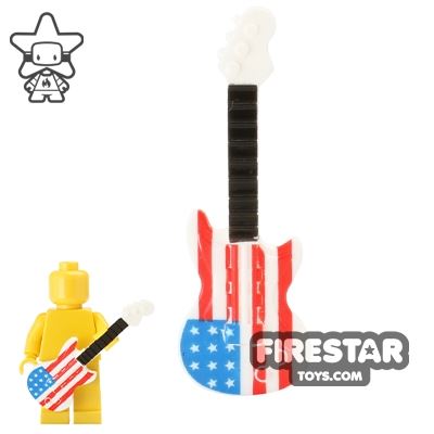 BrickForge - Electric Guitar - White with American Flag Print MULTICOLOURED