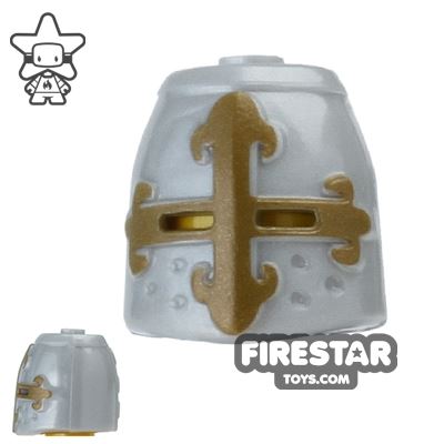 BrickForge Great Helm with Cross SILVER