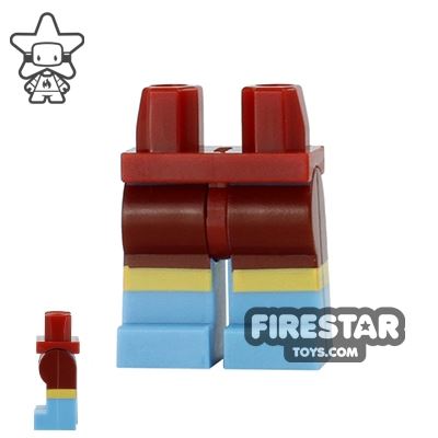 LEGO Mini Figure Legs - Dark Red and Medium Blue DARK RED