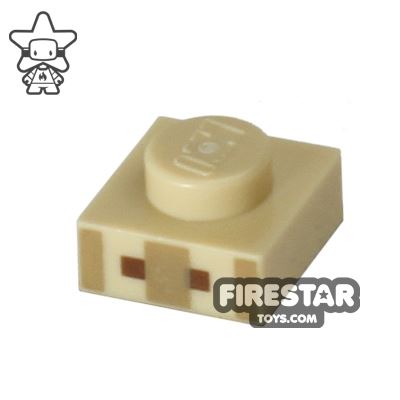 Printed Plate 1x1 - Minecraft Mouth Print TAN