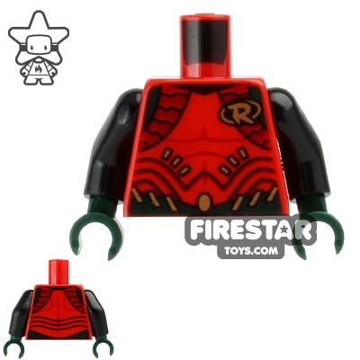 LEGO Mini Figure Torso - Robin - Red and Black Suit RED