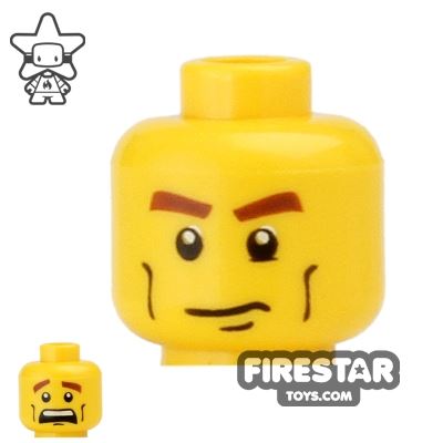 LEGO Mini Figure Heads - Serious/Scared YELLOW