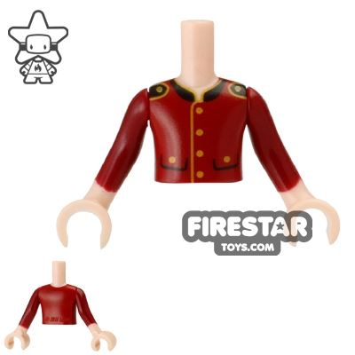 LEGO Friends Mini Figure Torso - Hotel Uniform DARK RED
