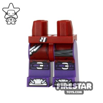 LEGO Mini Figure Legs - Ninjago - Purple with Spikes DARK RED