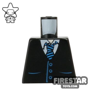 LEGO Mini Figure Torso - Waistcoat and Tie - No Arms BLACK
