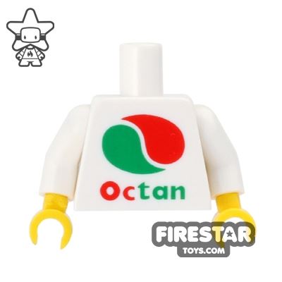LEGO Mini Figure Torso - Octan Logo WHITE