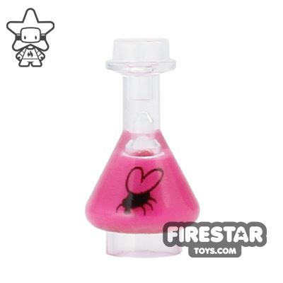 LEGO - Chemistry Vial - Pink Liquid with Fly TRANS CLEAR