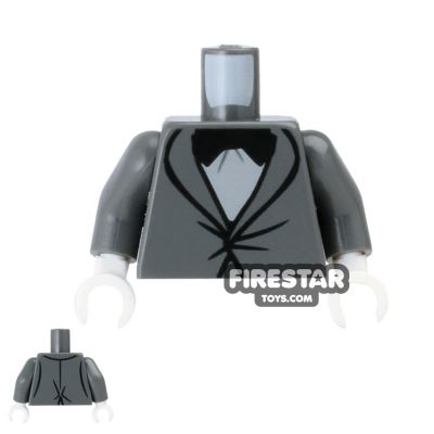 LEGO Mini Figure Torso - Suit with Black Bowtie DARK BLUEISH GRAY