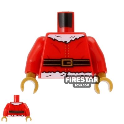 LEGO Mini Figure Torso - Santa - Father Christmas Coat RED