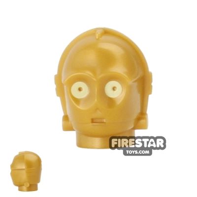 LEGO Minifigure Head C-3PO PEARL GOLD