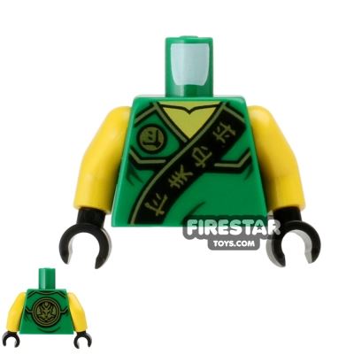 LEGO Mini Figure Torso - Ninjago - Green with Gold Power Emblem GREEN