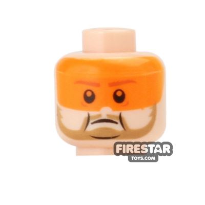 LEGO Mini Figure Heads - Orange Visor and Beard