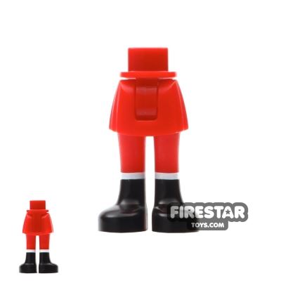 LEGO Friends Mini Figure Legs - Red Skirt - Black Boots RED