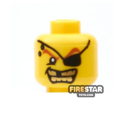 LEGO Mini Figure Heads - Eyepatch and Gold YELLOW