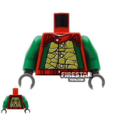 LEGO Mini Figure Torso - Nitro Nick RED