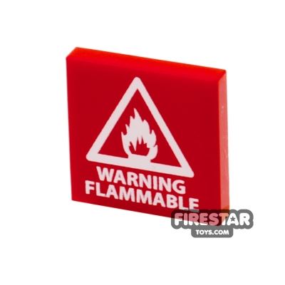 Printed Tile 2x2 - Warning Flammable