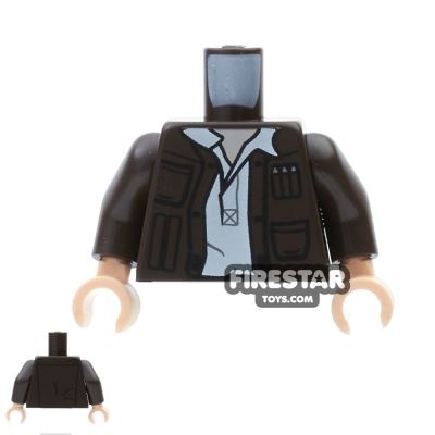LEGO Mini Figure Torso - Shirt and Jacket - Han Solo DARK BROWN
