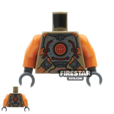 LEGO Mini Figure Torso - Orange with Silver Armour