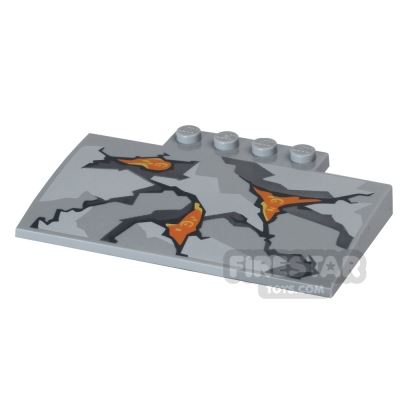 Ramp with Wing 4x8x6,4 - Rocks and Lava LIGHT BLUEISH GRAY
