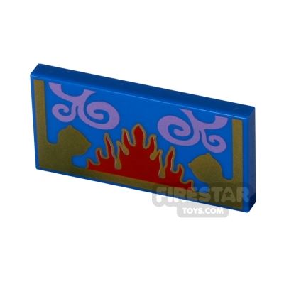 Printed Tile 2x4 - Oriental Rug Pattern BLUE