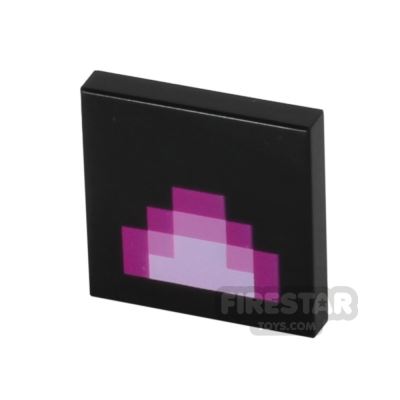 Printed Tile 2x2 - Minecraft Geometric Pattern BLACK