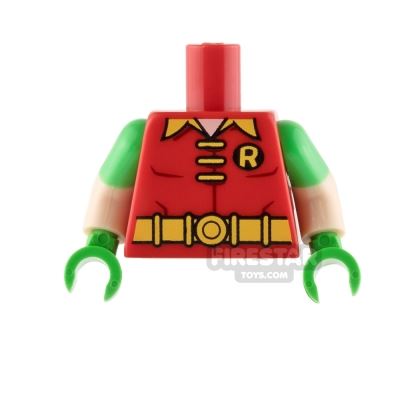 LEGO Minifigure Torso Robin Yellow Collar RED