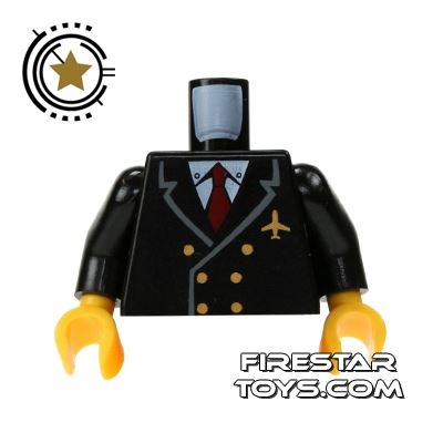 LEGO Mini Figure Torso - Pilot BLACK
