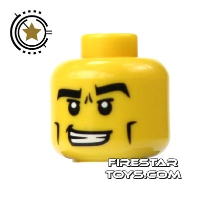 LEGO Mini Figure Heads - Furrowed Brow YELLOW