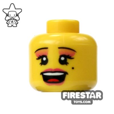LEGO Mini Figure Heads - Glamorous Open Mouth YELLOW
