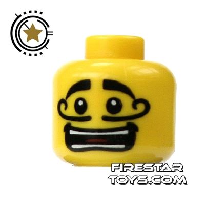 LEGO Mini Figure Heads - Curly Moustache YELLOW