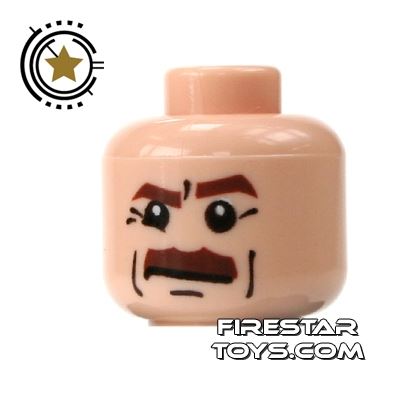 LEGO Mini Figure Heads - Bushy Moustache LIGHT FLESH