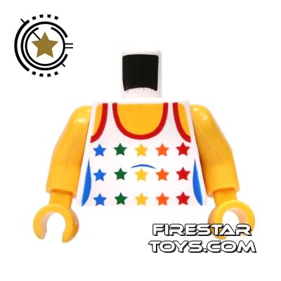 LEGO Mini Figure Torso - Star Print Top WHITE
