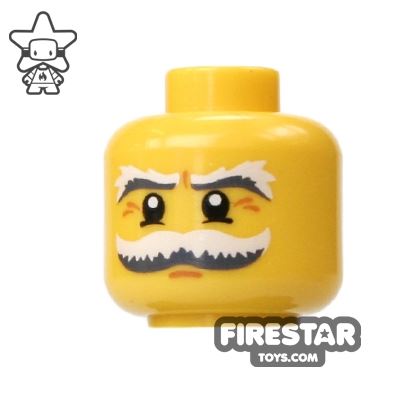 LEGO Mini Figure Heads - Bushy Gray Moustache YELLOW